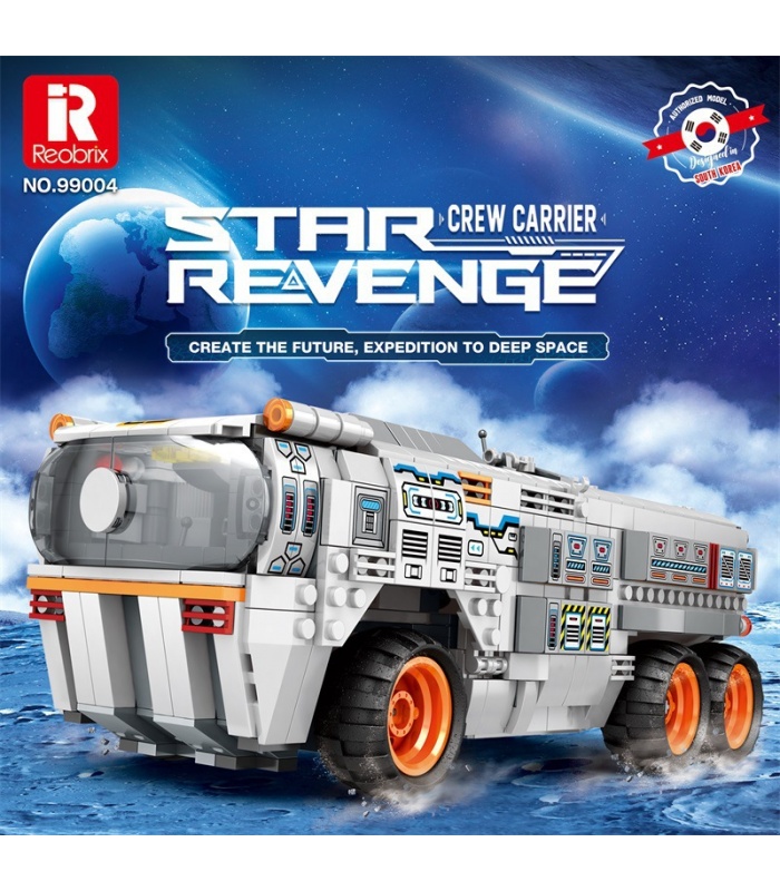 REOBRIX 99004 Juego de juguetes de bloques de construcción para transporte de tripulación de personal espacial