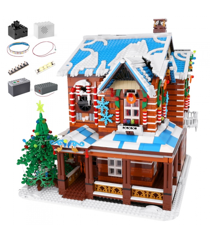 MOLD KING 16011 크리스마스 하우스 조명 에디션 빌딩 블록 장난감 세트