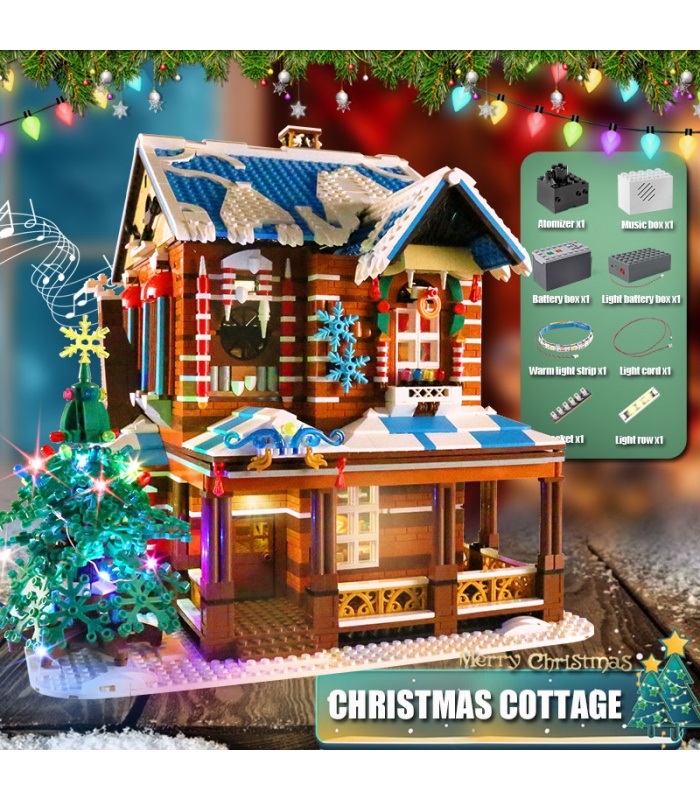 MOLD KING 16011 Weihnachtshaus-Beleuchtungs-Edition, Bausteine-Spielzeugset