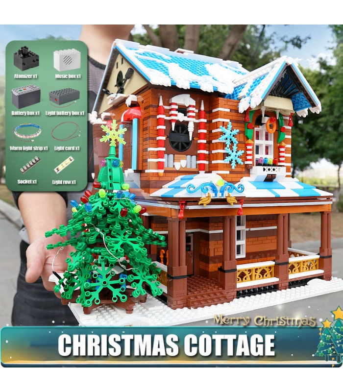 MOLD KING 16011 Weihnachtshaus-Beleuchtungs-Edition, Bausteine-Spielzeugset