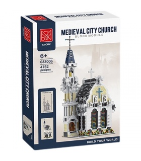 MORK 033006 Medieval Church Street View Series Building Block Toy Set