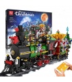 MOLD KING 12012 크리스마스 시리즈 증기 전기 기차 빌딩 블록 장난감 세트