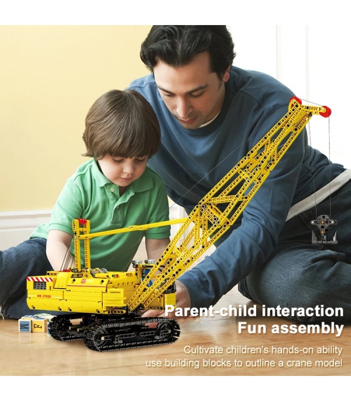 MOULD KING 17001 Motorized Crawler Crane Remote Control Building Blocks Toy Set