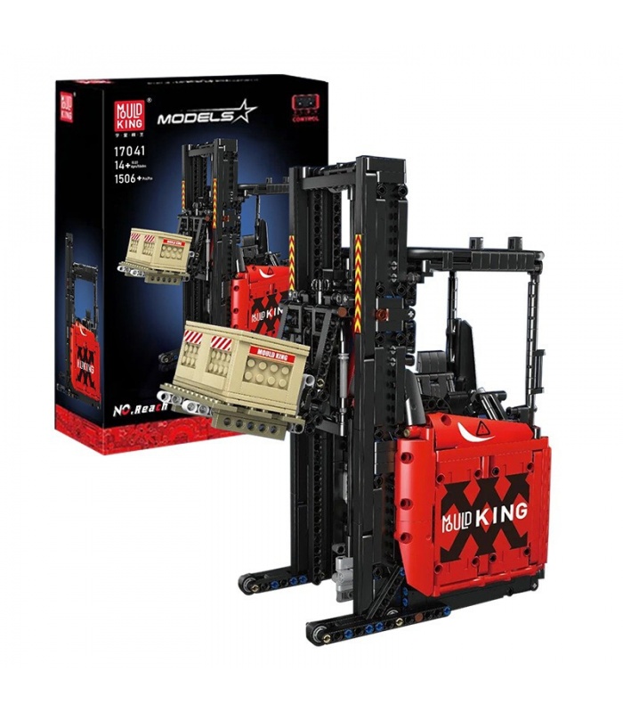 MOLD KING 17041 Engineering Series Red Reach Truck Télécommande Blocs de construction