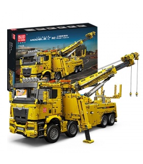 MOLD KING 17028 노란색 도로 구조 차량 엔지니어링 시리즈 빌딩 블록 장난감 세트