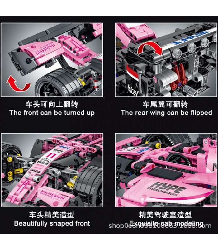 MORK 023009 F1 VJM10 Pink Force India coche deportivo modelo edificio ladrillos juguete conjunto
