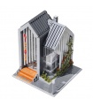 MORK 011001 현대 도서관 모델 건물 벽돌 장난감 세트