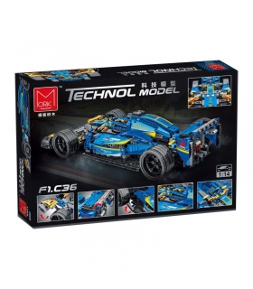 MORK 023007 블루 F1 C36 슈퍼 레이싱 카 모델 빌딩 벽돌 장난감 세트