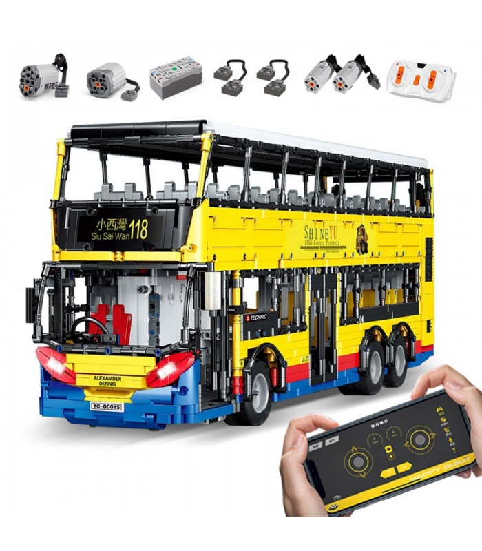 XINYU YC-QC015 더블 데커 버스 Dennis Enviro 500 MMC 원격 제어 빌딩 벽돌 장난감 세트