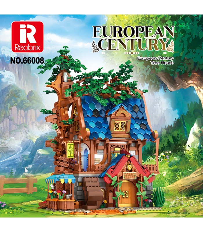 Reobrix 66008 European Medieval Tree House Architecture Series Building Bricks Toy Set
