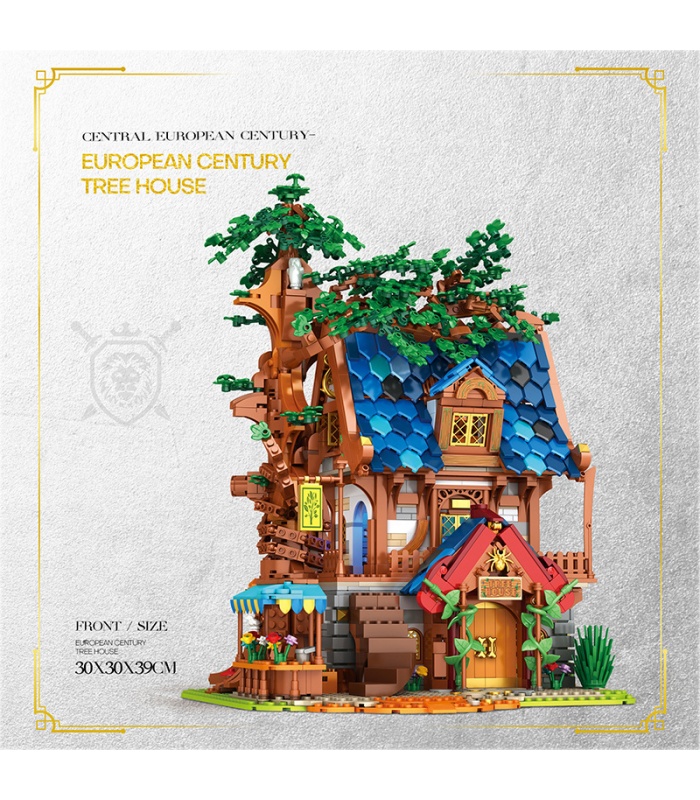 Reobrix 66008 European Medieval Tree House Architecture Series Building Bricks Toy Set