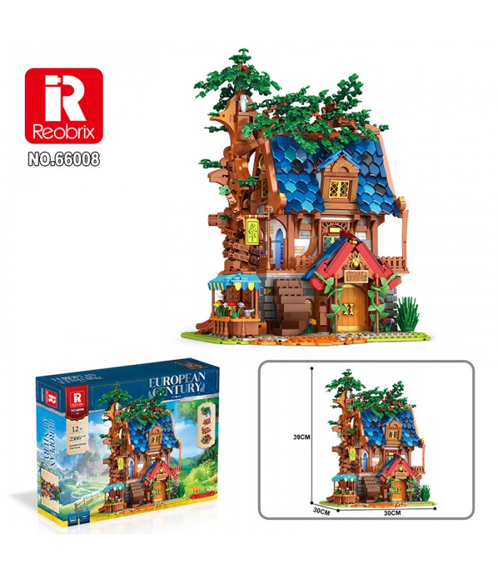 Reobrix 66008 European Medieval Tree House Architecture Series Building Bricks Toy Set