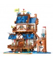 Reobrix 66007 magasin de pêche médiéval européen série d'architecture briques de construction ensemble de jouets