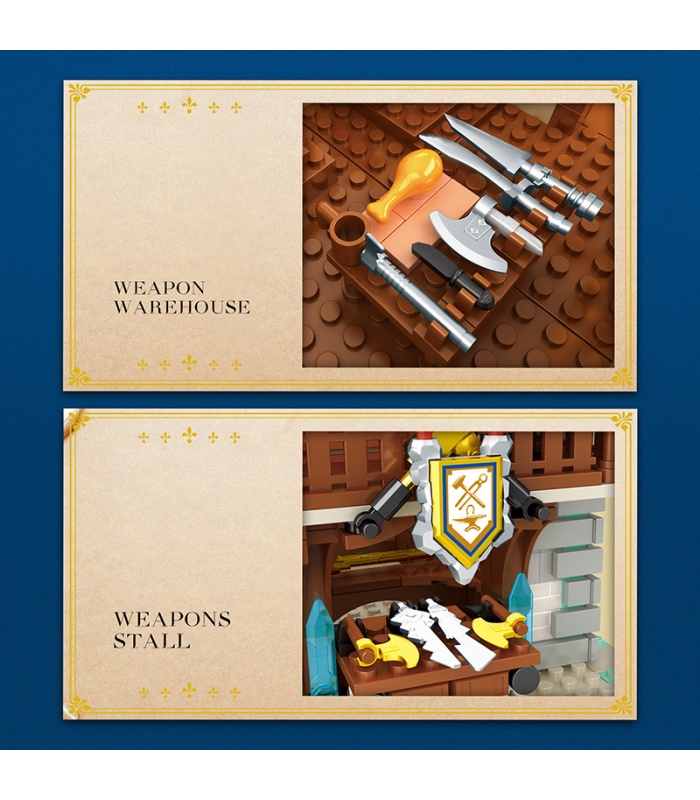 Reobrix 66005 European Medieval Blacksmith Shop Architecture Series Building Bricks Toy