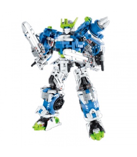 IMMASTER 6823 Robot Series Turquoise Blue Blade Building Blocks Toy Set