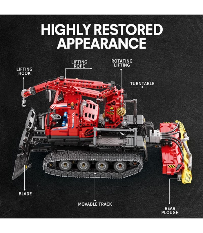 REOBRIX 22019 Snow Leveling Vehicle Technology Machinery Series Building Blocks Toy Set