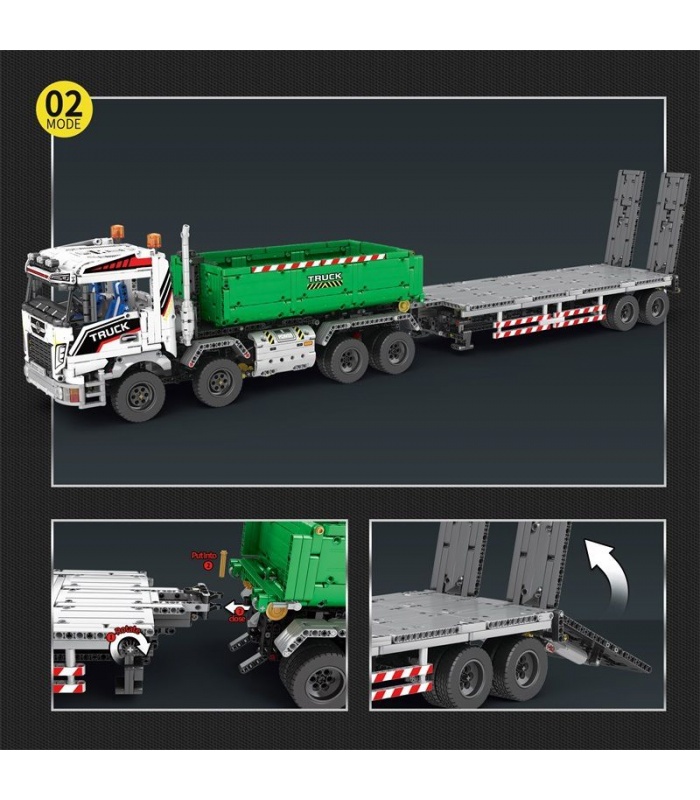 REOBRIX 22021 Hook Lifting Truck Technology Machinery Series Building Blocks Toy Set