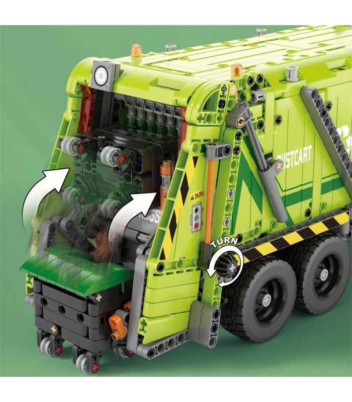 REOBRIX 22022 Compression Garbage Truck Building Blocks Toy Set
