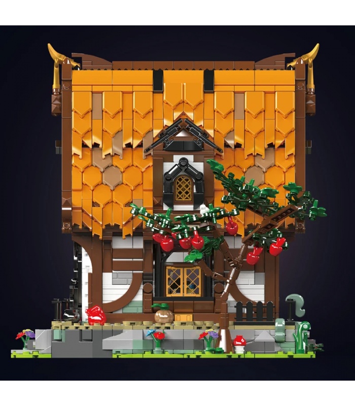 MOLD KING 16054 Medieval World Log Cabin Bausteine Spielzeugset