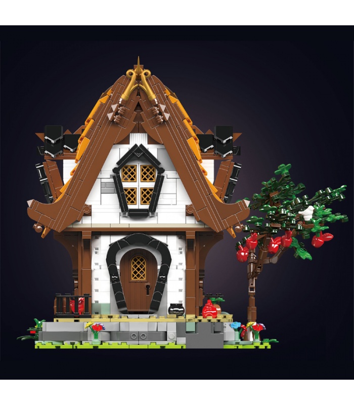 MOLD KING 16054 中世の世界の丸太小屋ビルディングブロックおもちゃセット