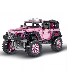 MORK 022010-1 핑크 오프로드 차량 건물 벽돌 장난감 세트