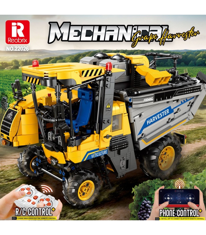 Reobrix 22026 vendangeuse à raisin blocs de construction télécommandés ensemble de jouets