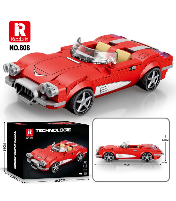 Reobrix 808 Chevrolet Corvette C1 자동차 빌딩 블록 장난감 세트