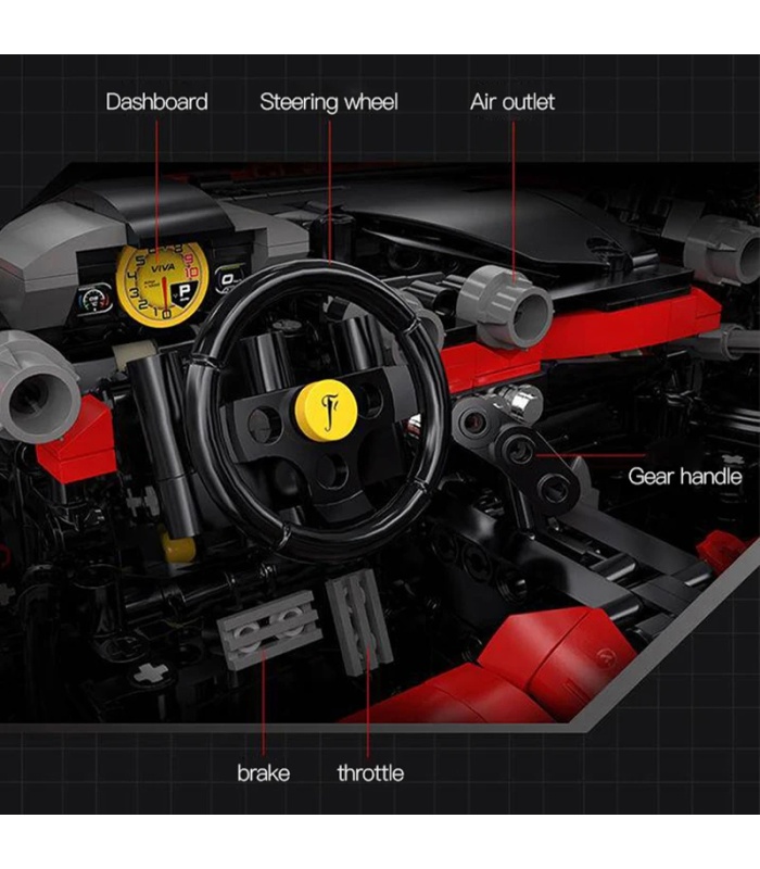 CADA C61505 Laferrari Viva Hypercar Red Racing Car Building Blocks 장난감 세트