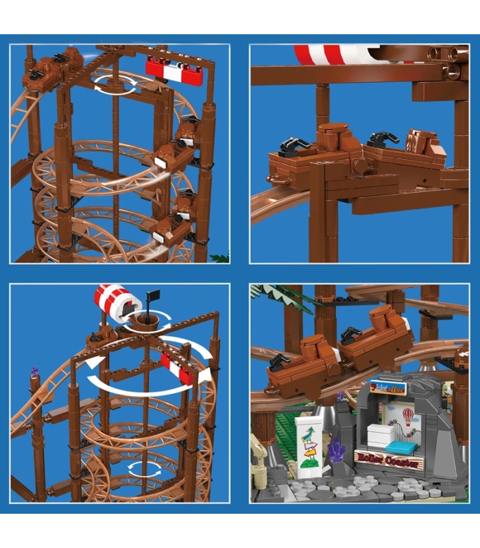 MOULD KING 11013 Doppelhelix-Achterbahn-Bausteine-Spielzeugset