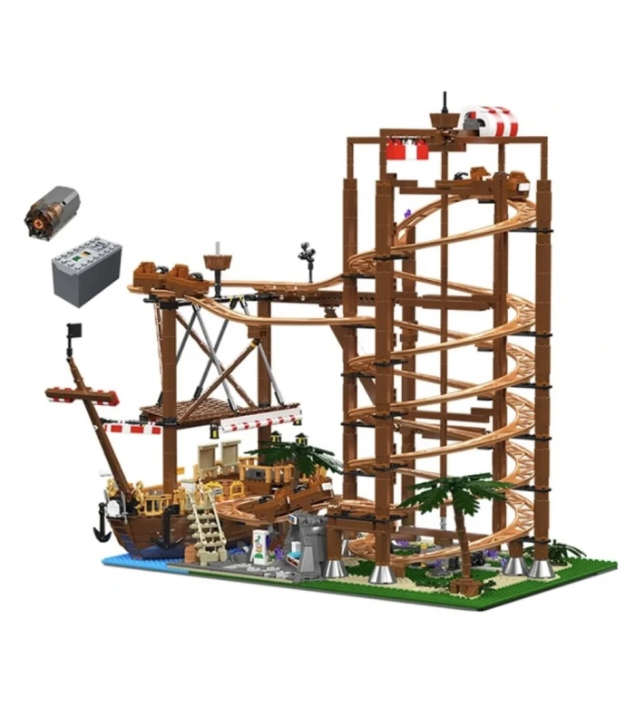 MOULD KING 11013 Doppelhelix-Achterbahn-Bausteine-Spielzeugset
