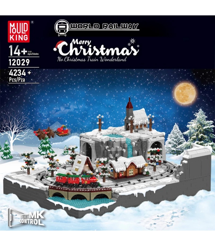 Juego de bloques de construcción de tren navideño Wonderland de MOULD KING 12029
