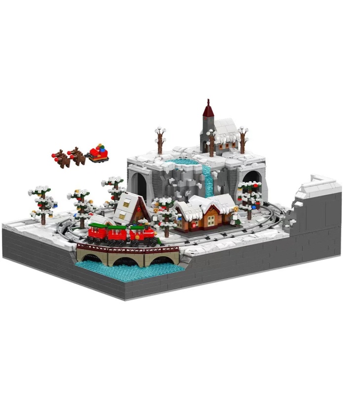 Juego de bloques de construcción de tren navideño Wonderland de MOULD KING 12029