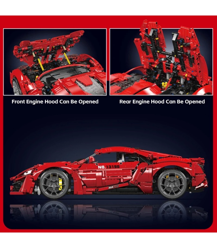 Juego de bloques de construcción de juguete con control remoto para coche Lykan HyperSport de MOULD KING 13190