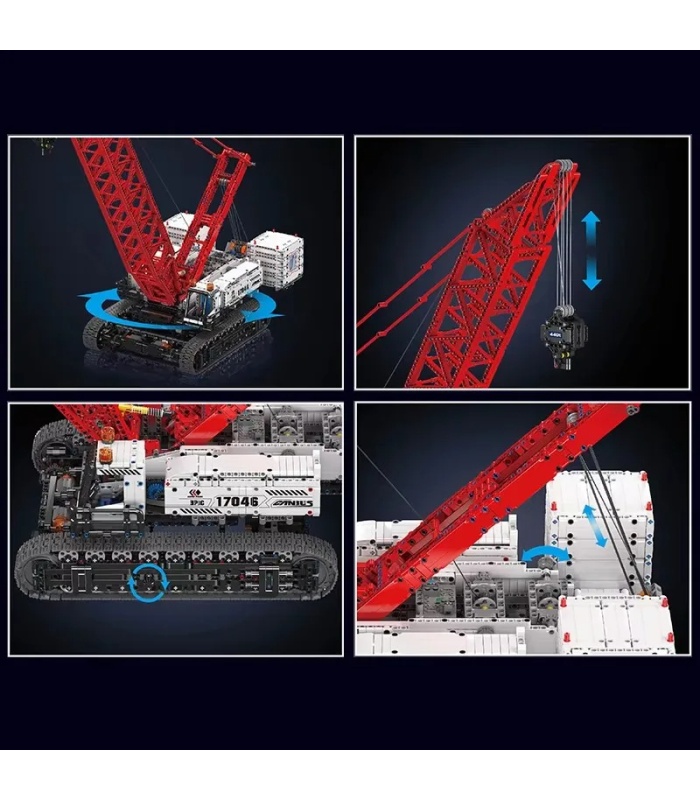 MOULD KING 17046 Wacker 16000 크롤러 크레인 빌딩 블록 장난감 세트