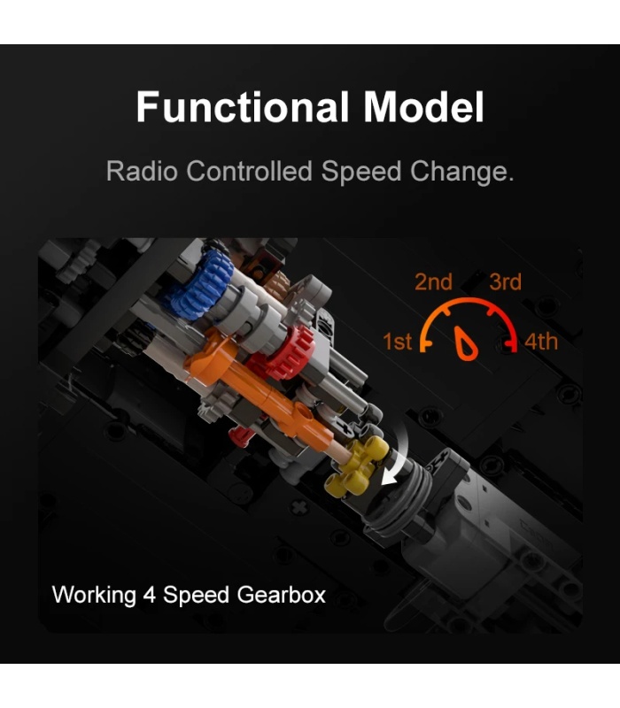 Ensemble de jouets de construction télécommandés CaDA C61057 Supercar 488 Pista jaune italien