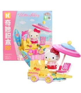 Desfile de carrozas familiares de Sanrio en el edificio Keeppley K20830 de Hello Kitty bajo la luz del sol