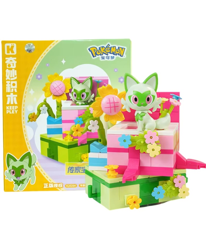 Coffret cadeau Keeppley K20264 Sprigatito - Jeu de construction de voitures en blocs de construction