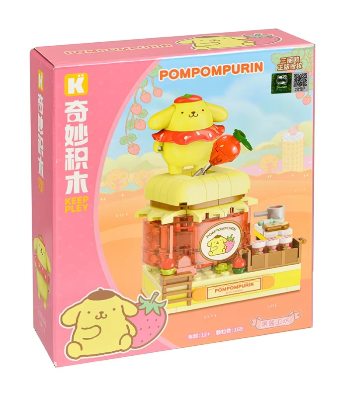 Set de bloques de construcción Keeppley K20868 Jam Workshop Pompompurin Sanrio Strawberry Town