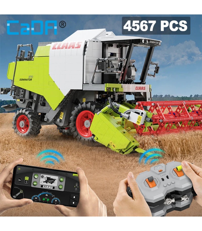 Moissonneuse-batteuse CaDA C61508 CLAAS Dominator 370, jeu de construction télécommandé avec blocs de construction