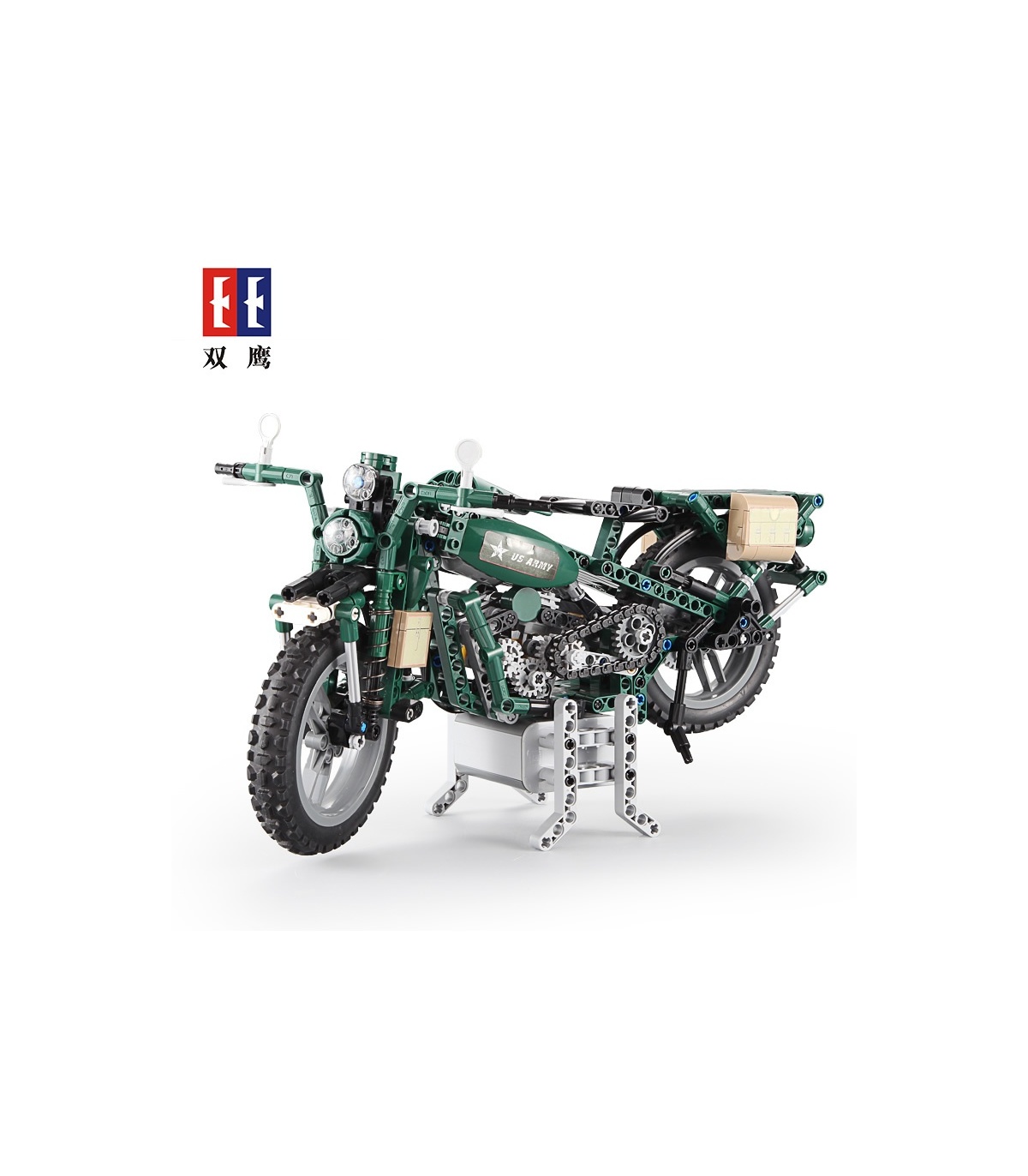 Cada C51022W WWII Bausteine RC Militär Motorrad 550 Teile mit Fernsteuerung 