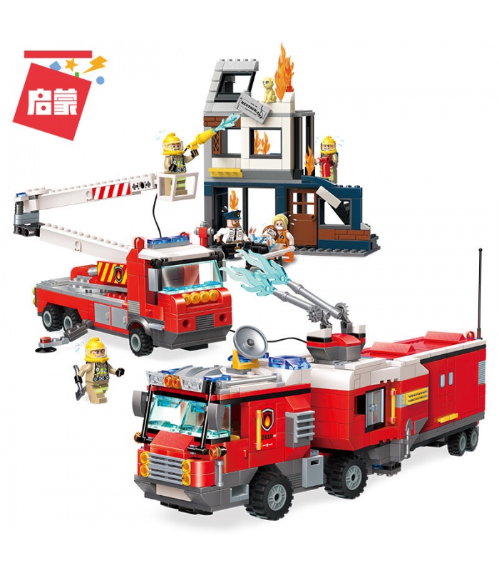 ENLIGHTEN 2810 Double Fire Truck Attack Building Blocks Set