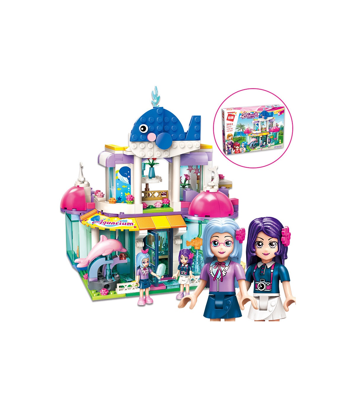 New 327Pcs City Girls Princess Blue Whale Aquarium Building Blocks Bricks Toy 
