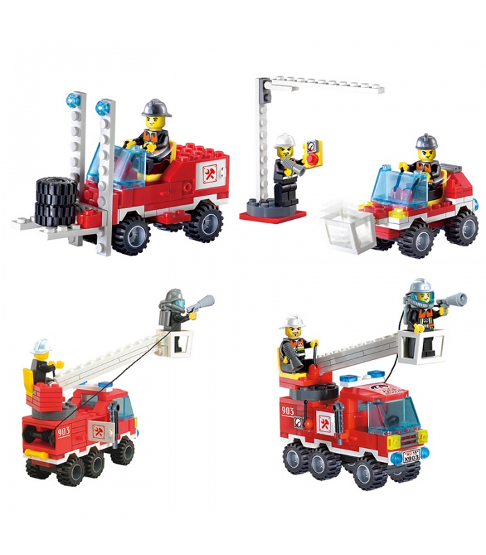 ENLIGHTEN 903 Single Bridge Fire Engines Building Blocks Set