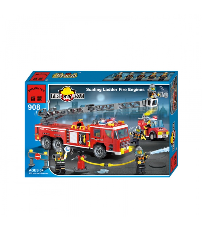 ENLIGHTEN 908 Scaling Ladder Fire Engines Bausteine Set