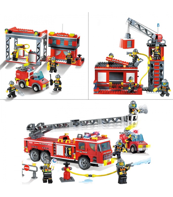 ENLIGHTEN 908 Scaling Ladder Fire Engines Bausteine Set