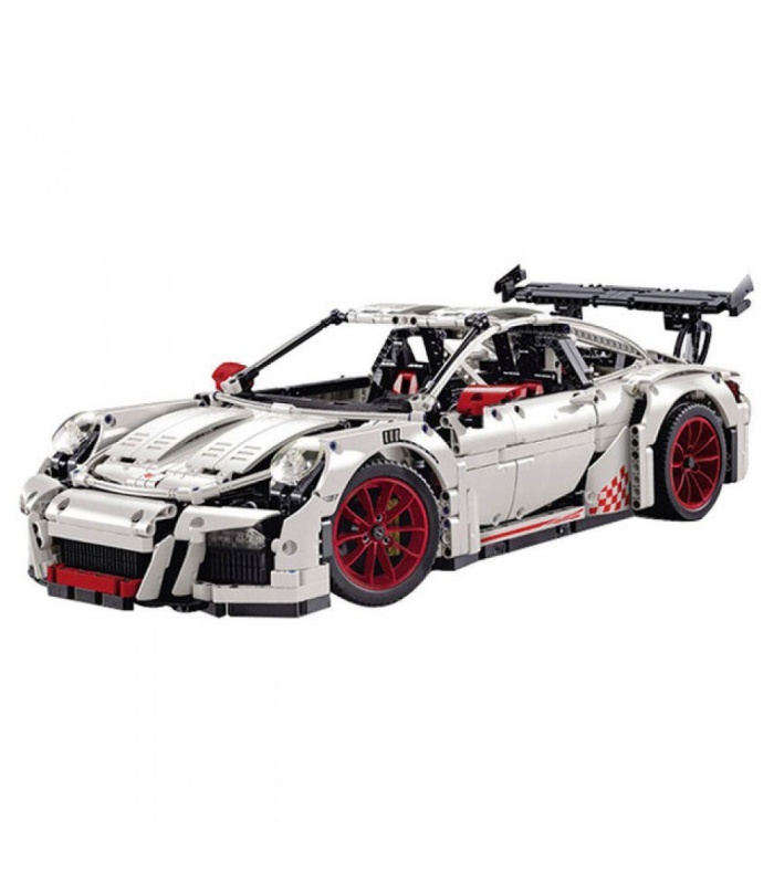 Custom White Porsche 911 GT3 RS Technic Building Bricks Set