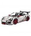 Custom White Porsche 911 GT3 RS Technic Building Bricks Toy Set
