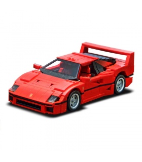 Custom Red F40 Sports Car Building Bricks Toy Set 1158 Pieces