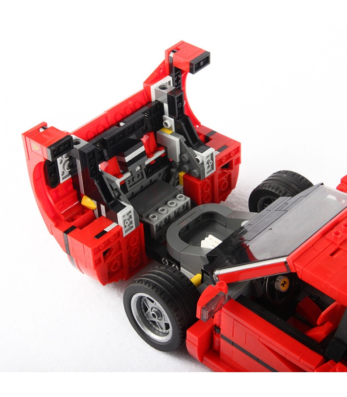 Custom Red F40 Sports Car Building Bricks Toy Set 1158 Pieces