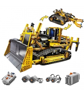 Personnalisé Technic Motorisé Bulldozer Compatible Briques De Construction, Jeu De 1384 Pièces